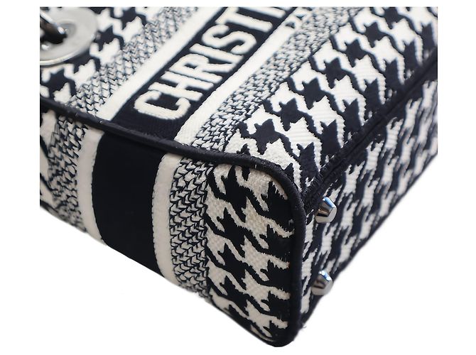 Dior White Mini Embroidered Canvas Houndstooth Lady D Lite - Ansicht 9