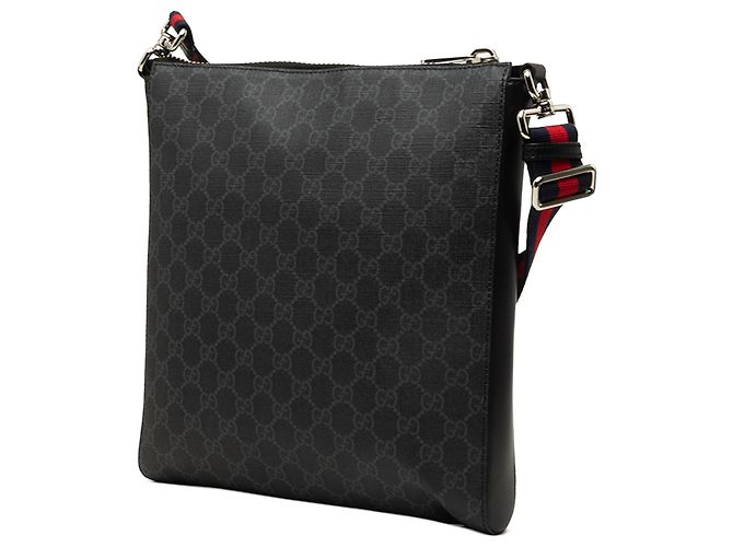 Borsa a Tracolla Gucci GG Supreme Web Media Nera - vista 2