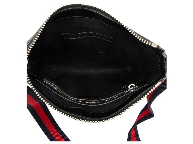 Borsa a Tracolla Gucci GG Supreme Web Media Nera - vista 4