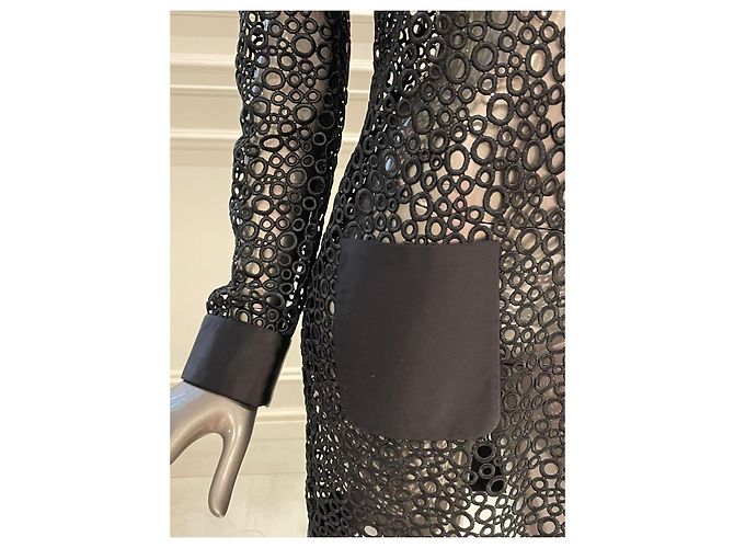 Tom Ford Kleid aus schwarzer Spitze mit Taschen - Ansicht 2