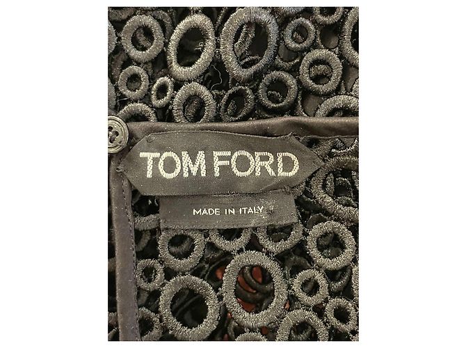 Tom Ford Kleid aus schwarzer Spitze mit Taschen - Ansicht 7