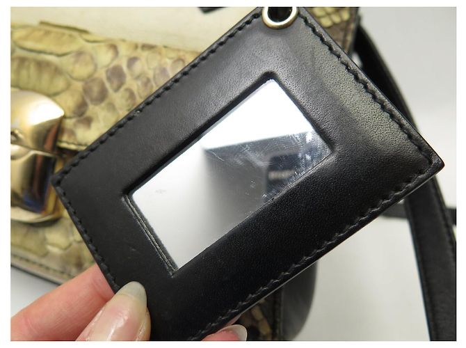 BOLSO DE MANO BALENCIAGA PADLOCK MINI AFTERNOON 319499 PYTHON & CUERO NEGRO - view 14