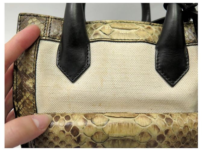 BOLSO DE MANO BALENCIAGA PADLOCK MINI AFTERNOON 319499 PYTHON & CUERO NEGRO - view 17