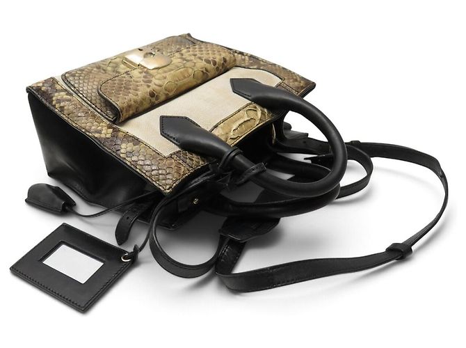 BOLSO DE MANO BALENCIAGA PADLOCK MINI AFTERNOON 319499 PYTHON & CUERO NEGRO - view 3