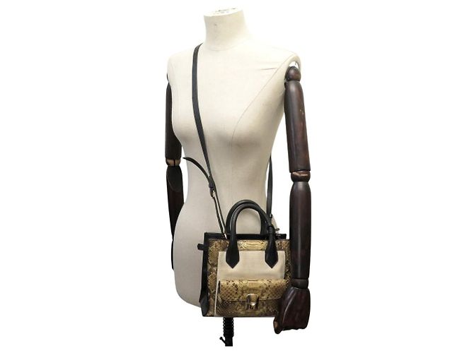 BOLSO DE MANO BALENCIAGA PADLOCK MINI AFTERNOON 319499 PYTHON & CUERO NEGRO - view 4