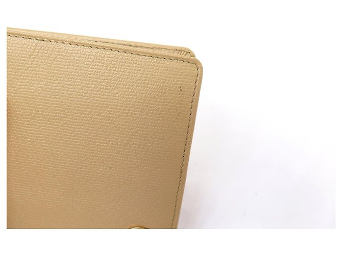 CARTERA CHANEL COCO BUTTON LOGO CC 2 VUELTAS CUERO BEIGE - vista 11
