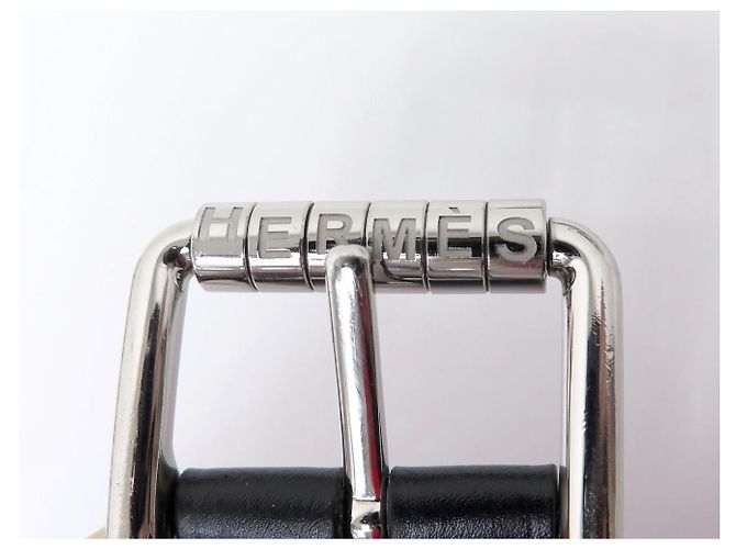 Hermès HERMES GÜRTEL ZYLINDERSCHLIEẞE CODE T105 AUS REVERSIBLEM LEDER SCHWARZ & BRAUN - Ansicht 12