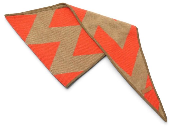 Hermès NEU HERMES CASAQUE CHEVRONS ETOLE TRIANGLE ORANGE CAMEL SHAWL SCARF - Ansicht 5