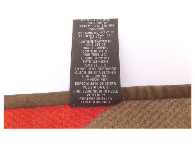 Hermès NEU HERMES CASAQUE CHEVRONS ETOLE TRIANGLE ORANGE CAMEL SHAWL SCARF - Ansicht 8