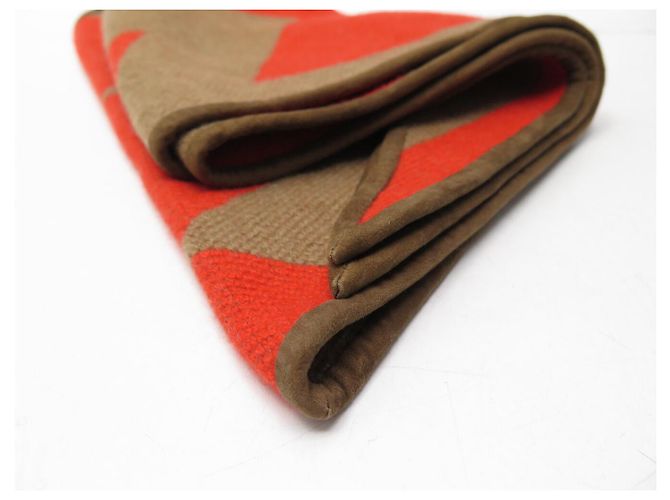 Hermès NEU HERMES CASAQUE CHEVRONS ETOLE TRIANGLE ORANGE CAMEL SHAWL SCARF - Ansicht 9