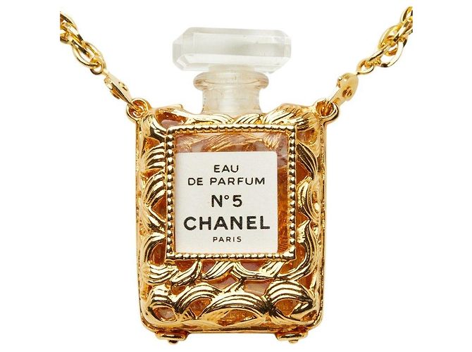 Collana con ciondolo a catena a forma di flacone di profumo Chanel N5 - vista 2