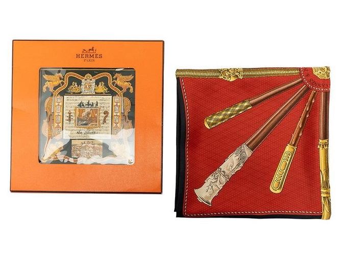 Lenço de seda Hermès Cannes et Pommeaux - vista 9