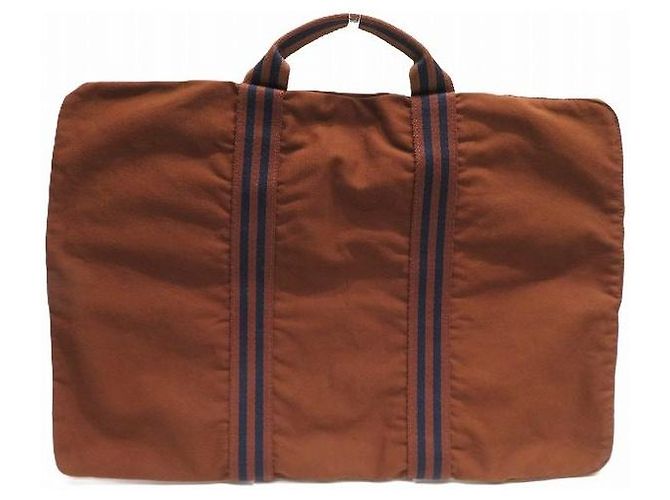 Hermès Fourre Tout Porte Document Canvas Briefcase - vue 2
