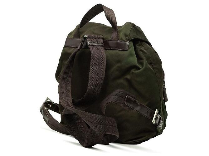 Zaino Prada Vela in nylon e pelle con placca logo triangolare - vista 2