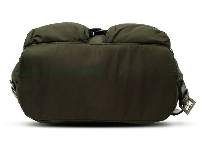 Zaino Prada Vela in nylon e pelle con placca logo triangolare - vista 3