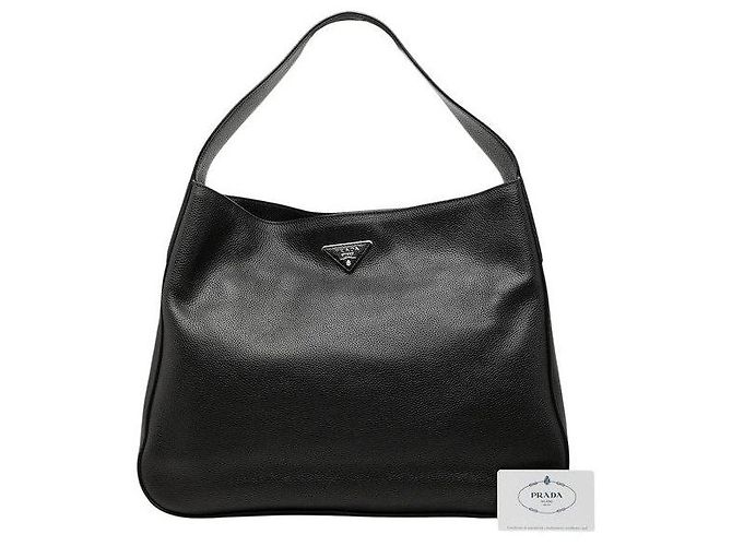 Prada Schultertasche aus Leder mit Triangle-Logo-Plakette - Ansicht 6