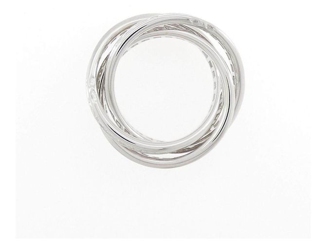 Anello Cartier Three Bangles in oro bianco 18K e diamanti, misura 11 - vista 2