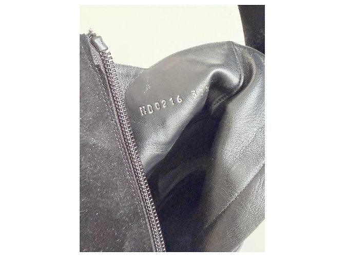 Stivaletti Dior in camoscio nero con tacco - vista 4