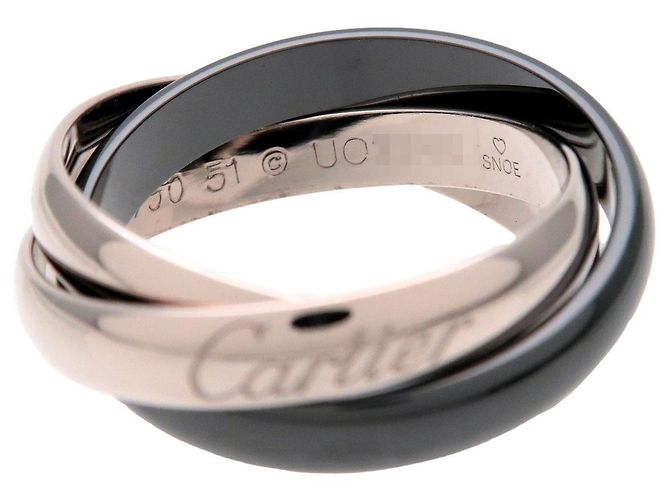 Cartier Trinity 18K Weißgold und Keramik Medium - Ansicht 4