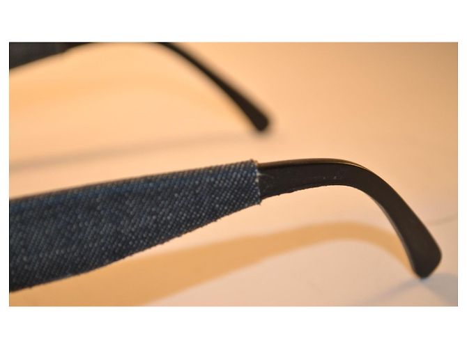 Lunettes de soleil Chanel en denim et acétate - vue 5