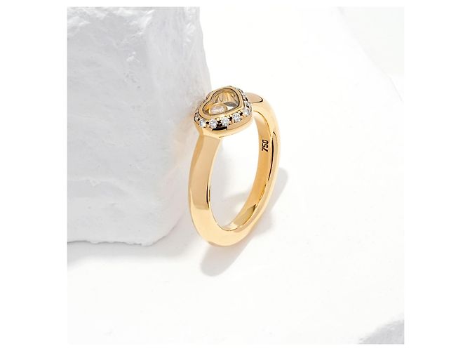 Anello Chopard Happy Diamonds Cuore Oro Giallo 750/18kt 51mm Lusso - vista 3