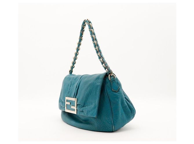 Borsa a tracolla Fendi in pelle Turquoise - vista 2