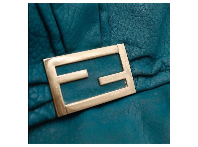 Borsa a tracolla Fendi in pelle Turquoise - vista 7