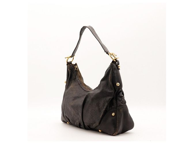 Borsa Hobo Gucci in pelle monogram marrone scuro - vista 2