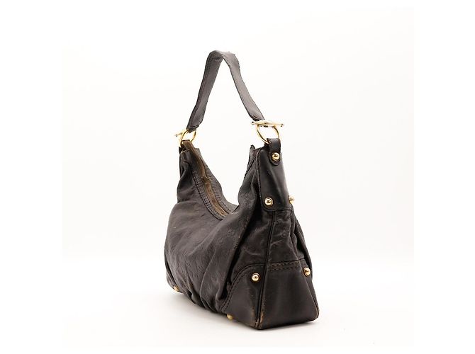 Borsa Hobo Gucci in pelle monogram marrone scuro - vista 4