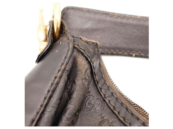 Borsa Hobo Gucci in pelle monogram marrone scuro - vista 9