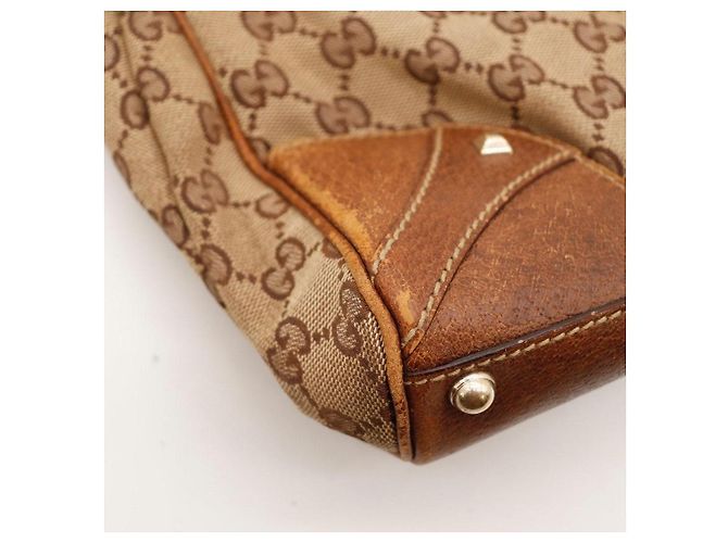 Gucci Hobo Bag Monogram Canvas Leder Brown - Ansicht 10