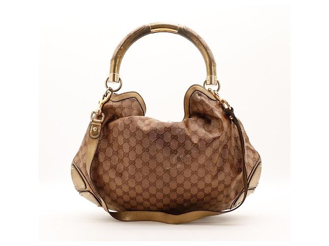 Borsa Hobo Gucci GG Supreme Canvas Brown - vista 3