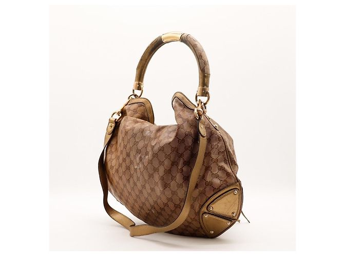 Borsa Hobo Gucci GG Supreme Canvas Brown - vista 4