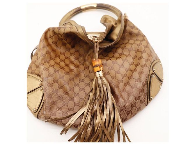 Borsa Hobo Gucci GG Supreme Canvas Brown - vista 6
