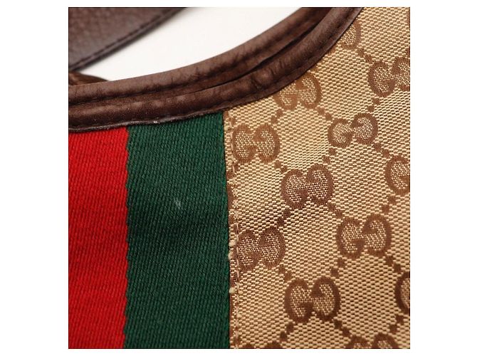Borsa Hobo Gucci Monogram Canvas Pelle Brown - vista 11