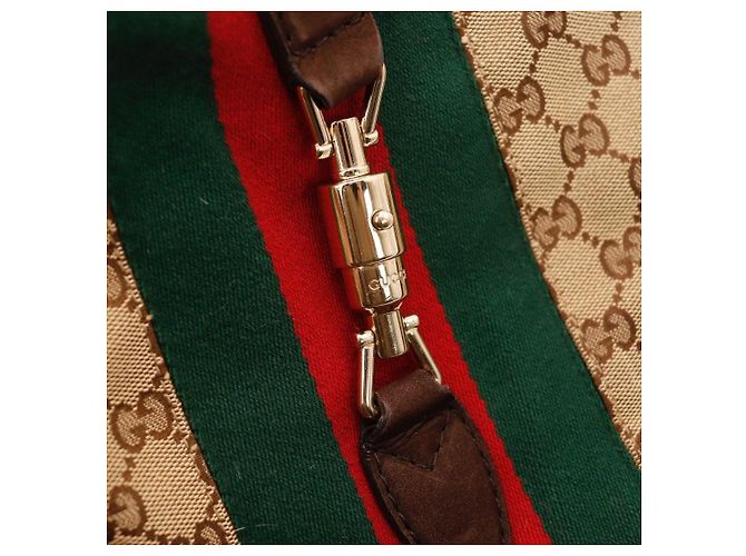 Borsa Hobo Gucci Monogram Canvas Pelle Brown - vista 7