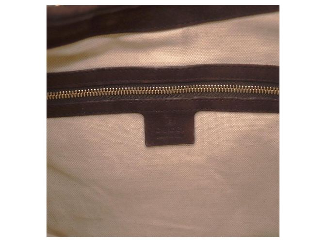 Borsa Hobo Gucci Monogram Canvas Pelle Brown - vista 8