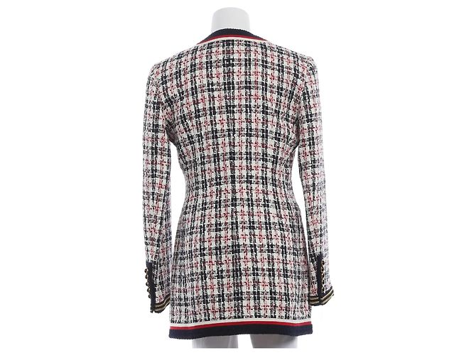 Gucci Tweed-Longjacke mit Logo-Patch - Ansicht 2