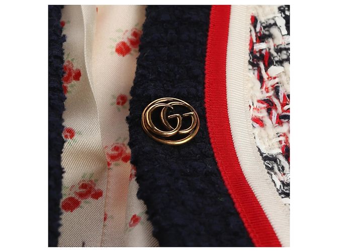 Gucci Tweed-Longjacke mit Logo-Patch - Ansicht 4