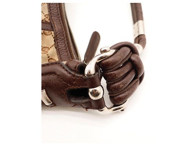 Borsa Hobo Gucci GG Supreme Canvas Leather Brown - vista 10