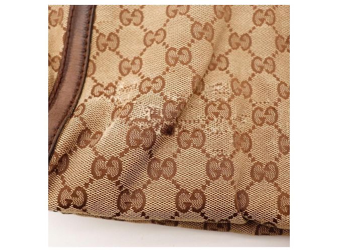 Borsa Hobo Gucci GG Supreme Canvas Leather Brown - vista 11