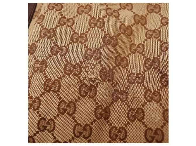 Borsa Hobo Gucci GG Supreme Canvas Leather Brown - vista 12