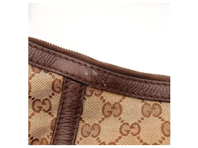 Borsa Hobo Gucci GG Supreme Canvas Leather Brown - vista 13