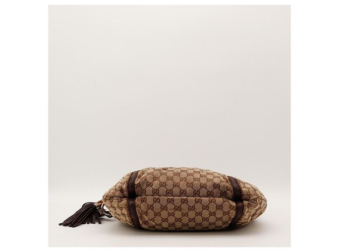 Borsa Hobo Gucci GG Supreme Canvas Leather Brown - vista 5