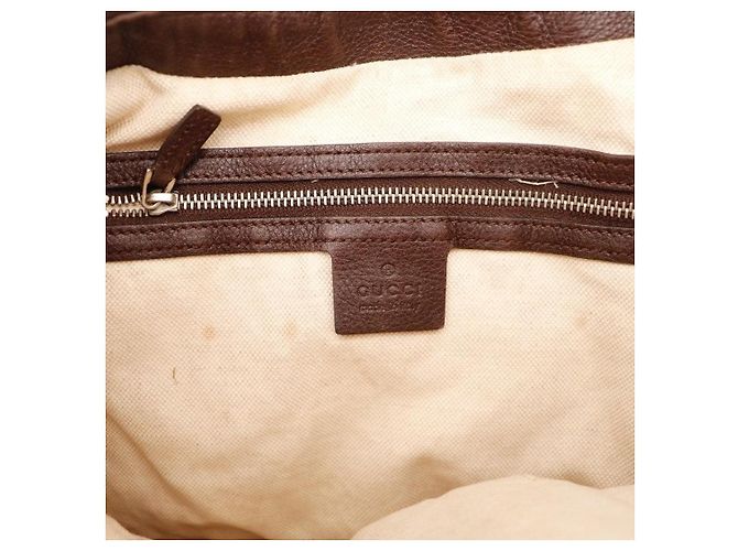 Borsa Hobo Gucci GG Supreme Canvas Leather Brown - vista 9