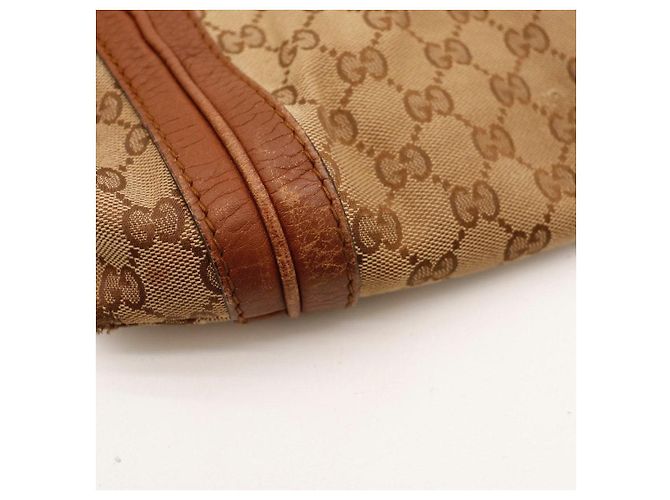 Borsa Hobo Gucci Monogram Canvas Pelle Brown - vista 10