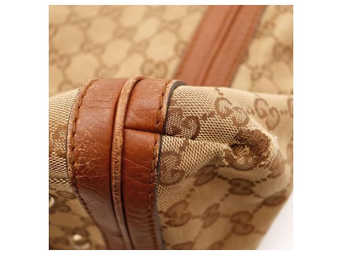 Borsa Hobo Gucci Monogram Canvas Pelle Brown - vista 13