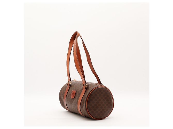 Céline Borsa Boston Celine Monogram in pelle marrone - vista 2