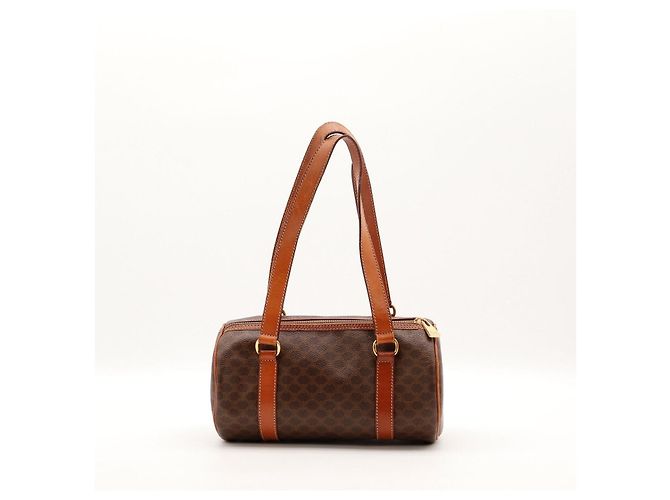 Céline Borsa Boston Celine Monogram in pelle marrone - vista 3