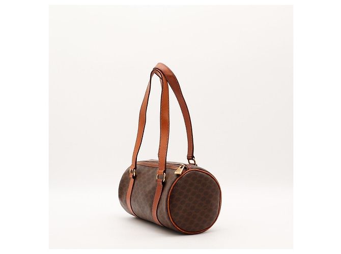 Céline Borsa Boston Celine Monogram in pelle marrone - vista 4